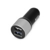 Адаптер автомобильный USB с функцией быстрой зарядки QC 3.0 "TraffIQ", черный/серебристый
