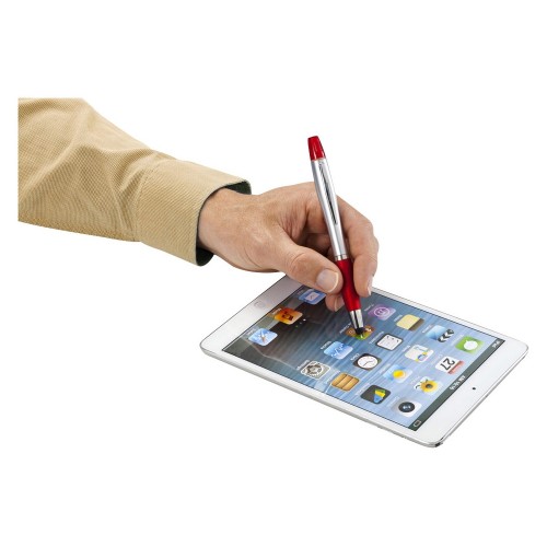 Ручка-стилус "Nash" с маркером, красный/серебристый