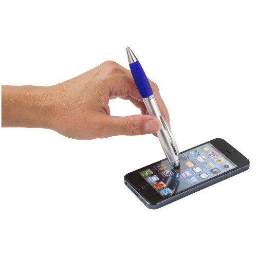 Ручка-стилус шариковая "Nash", серебристый/синий