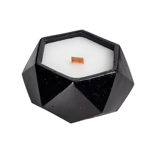 Свеча в декоративном стакане "Geometry", черный