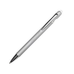 Ручка-стилус металлическая шариковая "Sway  Monochrome" с цветным зеркальным слоем, серебристый с белым