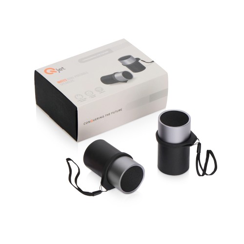 Портативные парные колонки Qjet TWS "Mates" с черными кольцами