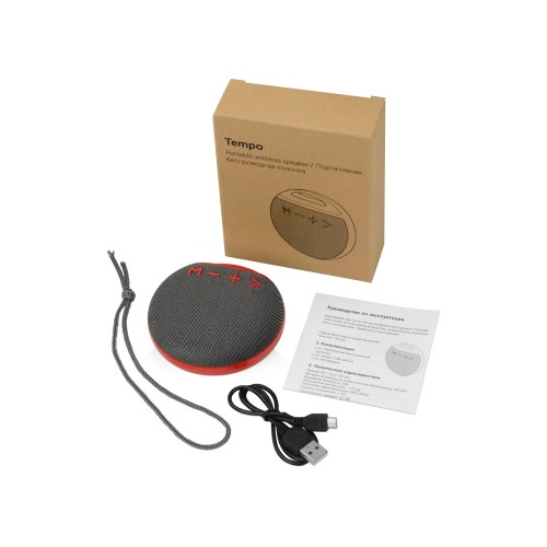 Портативная колонка «Tempo», красный