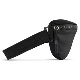 Сумка на пояс BUGATTI БЛАНК ОБЛЕГЧЕННАЯ | BLANC DELIGHT, чёрная, нейлон RPET600D/тарпаулин/полиэстер, 24х11х12,5 см, 2 л