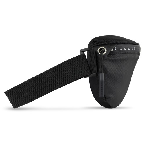 Сумка на пояс BUGATTI БЛАНК ОБЛЕГЧЕННАЯ | BLANC DELIGHT, чёрная, нейлон RPET600D/тарпаулин/полиэстер, 24х11х12,5 см, 2 л