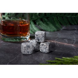 Камни для виски «Gentleman» в бархатном мешочке, 4 шт, серый