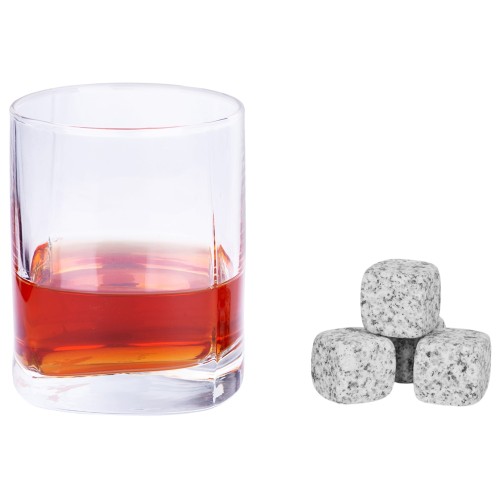 Камни для виски «Gentleman» в бархатном мешочке, 4 шт, серый