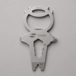 Мини-мультитул карманный Stinger, 68 x 41 мм, 7 функций, космонавт, нержавеющая сталь, серебристый, в блистере