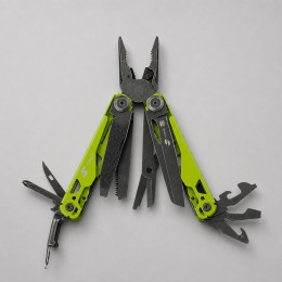 Мультитул Stinger, 107 х 19 мм, 19 функций, сталь, салатовый корпус, стоунвош, в картонной коробке, в комплекте нейлоновый чехол