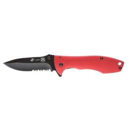 Нож складной Stinger, 80 мм, (чёрный), материал рукояти: сталь/алюминий (чёрно-красный)