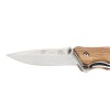 Нож складной Stinger, 110 мм, (серебристый), материал рукояти: дерево/сталь (светло-коричневый)