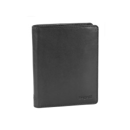 Портмоне BUGATTI Primo, чёрное, натуральная воловья кожа, 10х1,5х12,5 см
