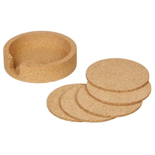 Набор костеров из пробки на подставке из пробки "Krock"