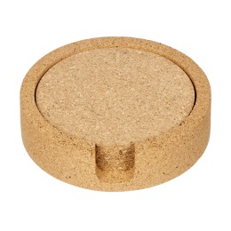 Набор костеров из пробки на подставке из пробки "Krock"