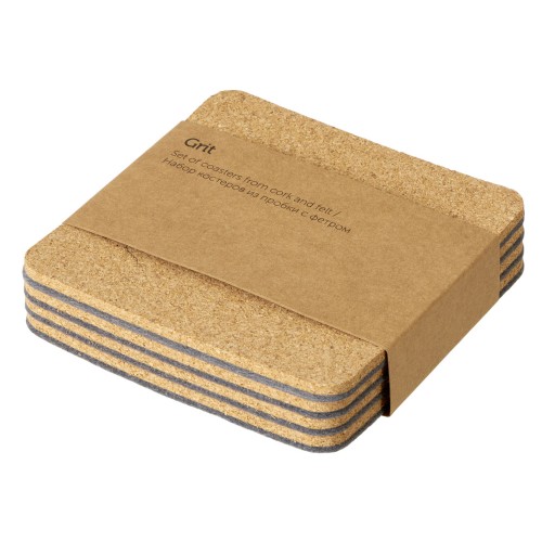 Набор костеров из пробки с фетром "Grit"