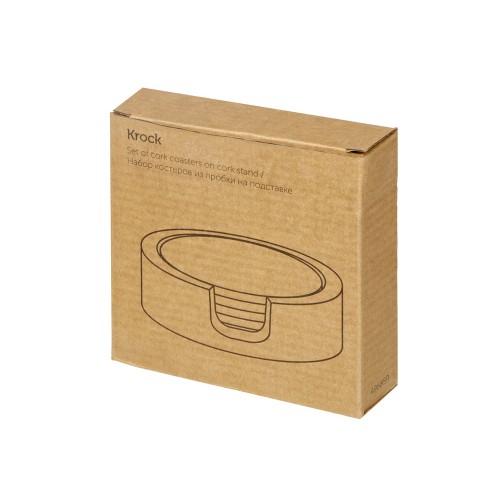 Набор костеров из пробки на подставке из пробки "Krock"
