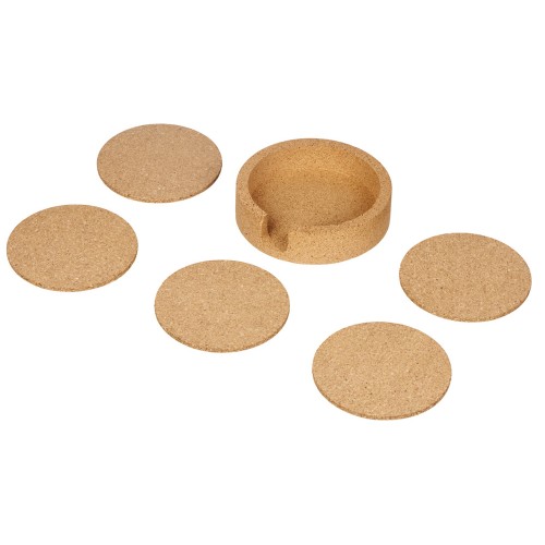 Набор костеров из пробки на подставке из пробки "Krock"