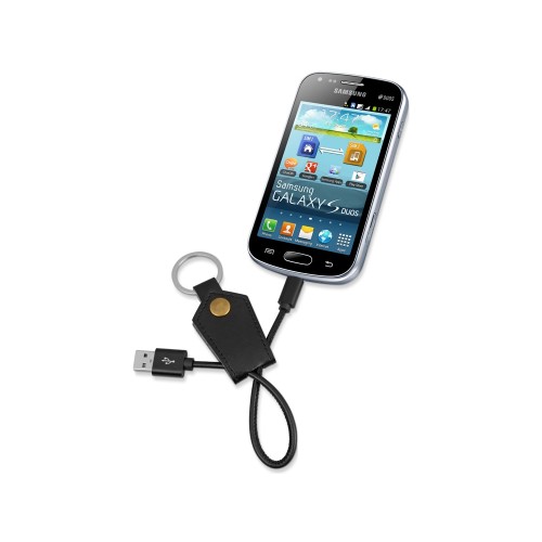 Кабель-брелок USB-MicroUSB «Pelle», черный