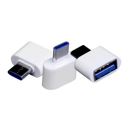 Универсальный адаптер USB Type-C папа Type-A мама, белый
