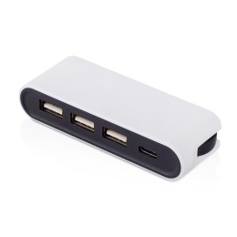 USB-хаб «Hubix» с коннектором 2-в-1 USB-C и USB-A, 2.0, белый