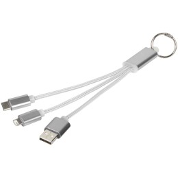 Кабель для зарядки Metal «3-в-1» с брелоком, серый
