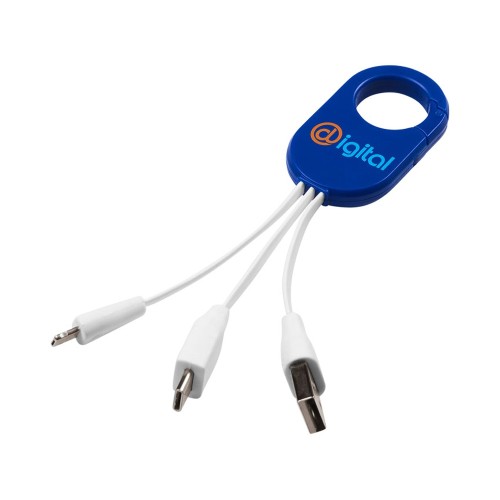 Кабель для зарядки «3-в-1», ярко-синий