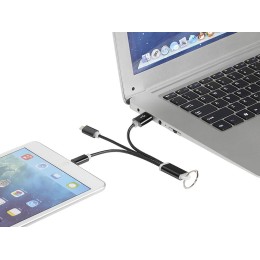 Кабель для зарядки Metal «3-в-1» с брелоком, черный