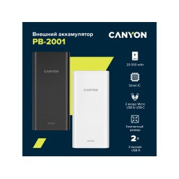 Портативный аккумулятор Canyon PB-2001 (CNE-CPB2001B), черный (Р)