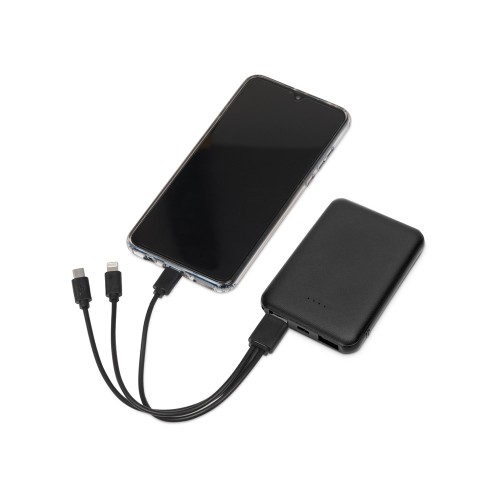 Портативное зарядное устройство"Grind", 5000 mAh, черный