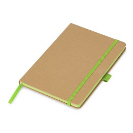 Блокнот A5 "Sevilia Color", твердая обложка из крафта, 80 листов, цветной срез и форзац, натуральный/зеленое яблоко