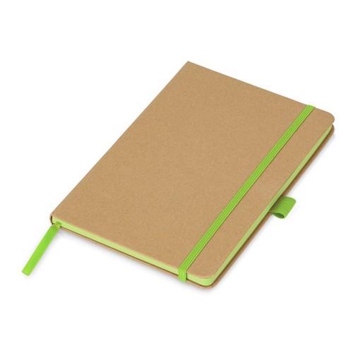 Блокнот A5 "Sevilia Color", твердая обложка из крафта, 80 листов, цветной срез и форзац, натуральный/зеленое яблоко