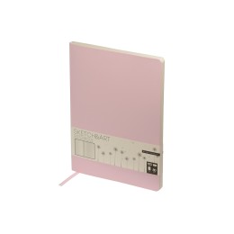 Скетчбук "Sketch & Art" в мягком переплете 179х250 мм, 80 л. бежевой бумаги 100 гр.,  розовый