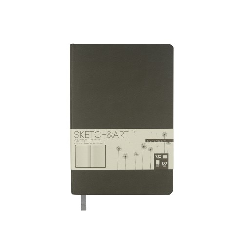 Скетчбук "Sketch & Art" в мягком переплете 140х210 мм, 100 л. бежевой бумаги 100 гр., серый