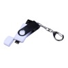 USB-флешка на 64 ГБ поворотный механизм, c двумя дополнительными разъемами MicroUSB и TypeC, белый