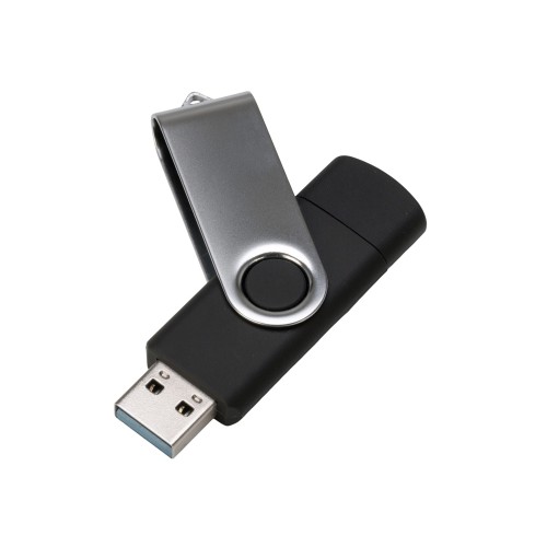 USB3.0/USB Type-C флешка на 32 Гб «Квебек C», черный