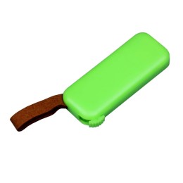 USB-флешка промо на 16 Гб прямоугольной формы, выдвижной механизм, зеленый