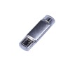USB-флешка на 32 Гб c двумя дополнительными разъемами MicroUSB и TypeC, серебро