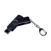 USB-флешка на 64 ГБ поворотный механизм, c двумя дополнительными разъемами MicroUSB и TypeC, черный