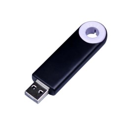 USB-флешка промо на 16 Гб прямоугольной формы, выдвижной механизм, белый