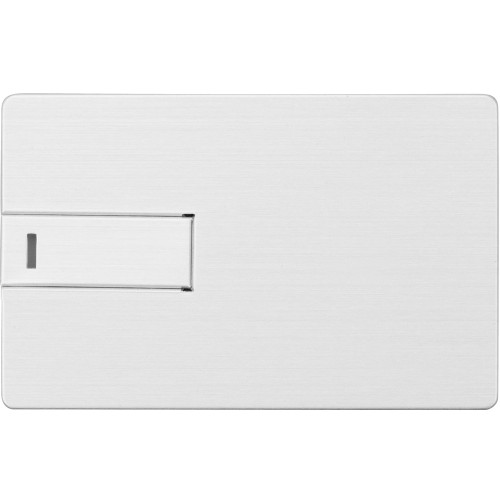 Флеш-карта USB 2.0 16 Gb в виде металлической карты "Card Metal", серебристый