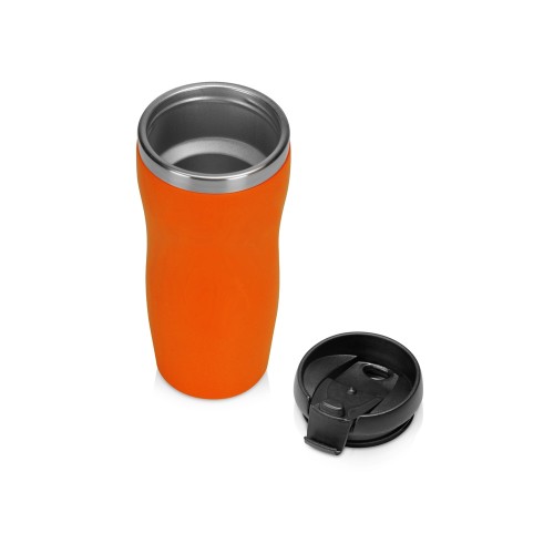 Термокружка "Mony Steel" 350 мл, soft touch, оранжевый (P)