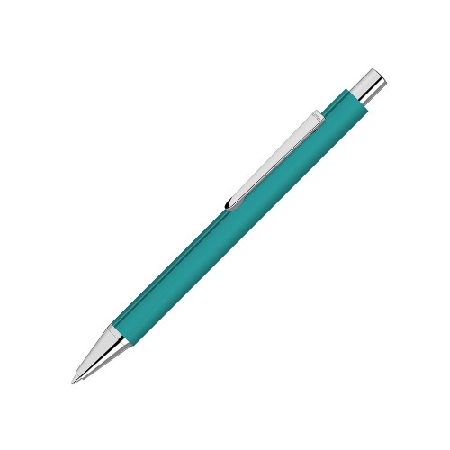 Ручка шариковая металлическая «Pyra» soft-touch с зеркальной гравировкой, бирюзовый
