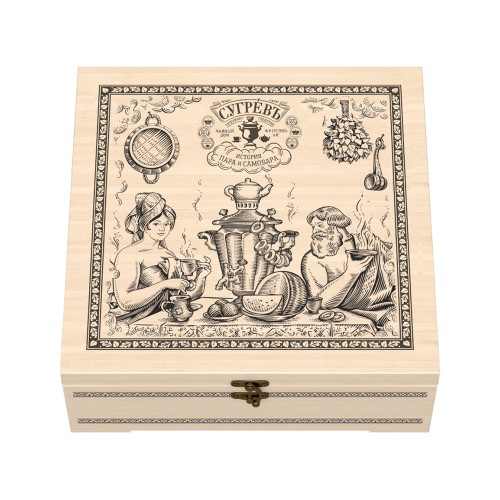 Шкатулка большая Сугревъ "История пара и самовара"