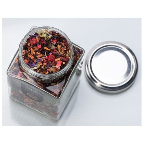 Чай ягодно-травяной, серия "Bouquet", ягодный пирог, стеклянная банка