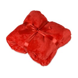 Подарочный набор с пледом, термокружкой и чаем, красный