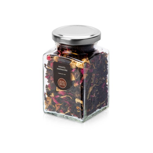 Чай черный, серия "Bouquet", манго-маракуйя, стеклянная банка