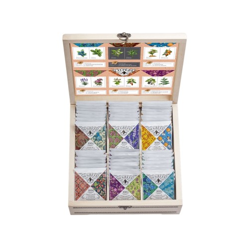 Подарочный набор с пакетированным чаем в деревянной шкатулке без лого