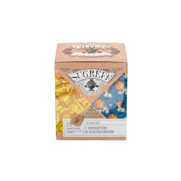 Черный чай с имбирем и апельсином в индивидуальном саше конверте, 15 пакетиков