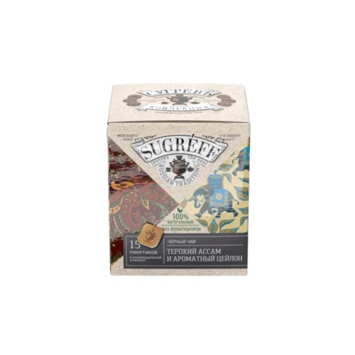 Черный чай Терпкий Ассам и ароматный Цейлон в индивидуальном саше конверте, 15 пакетиков