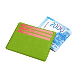 Картхолдер для денег и шести пластиковых карт "Favor", зеленое яблоко